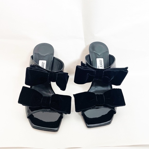 Jimmy Choo Flaca 100mm Velvet Bow Heels - Picture 5 of 9